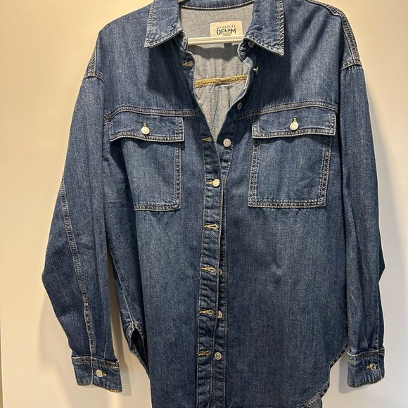 (Medium) Dark Jean oversized over shirt - Picture 2 of 2